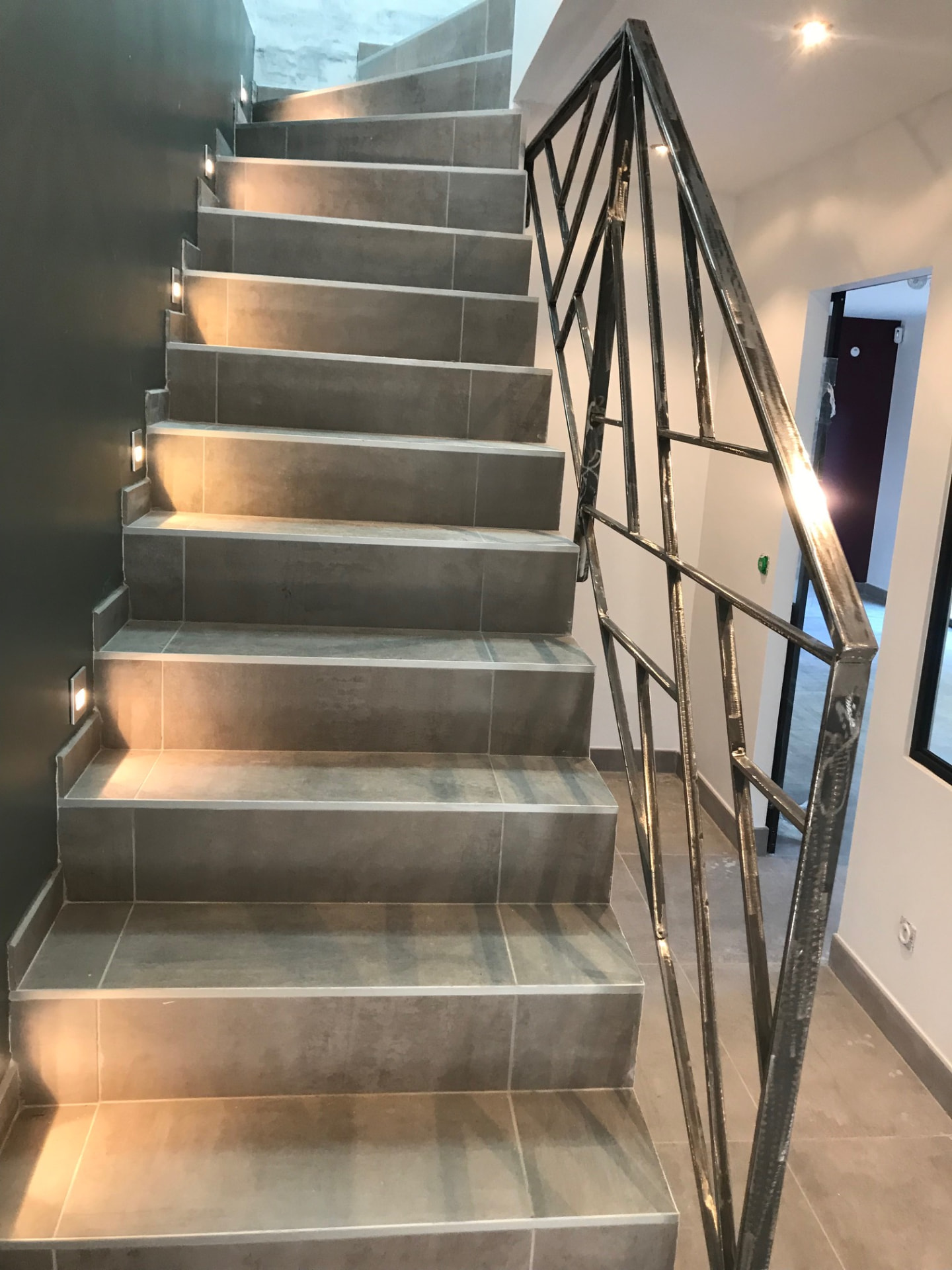 Rampe d'escalier acier forgé